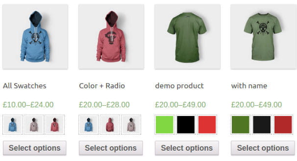 WooSwatches WooCommerce color or image variation swatches.
