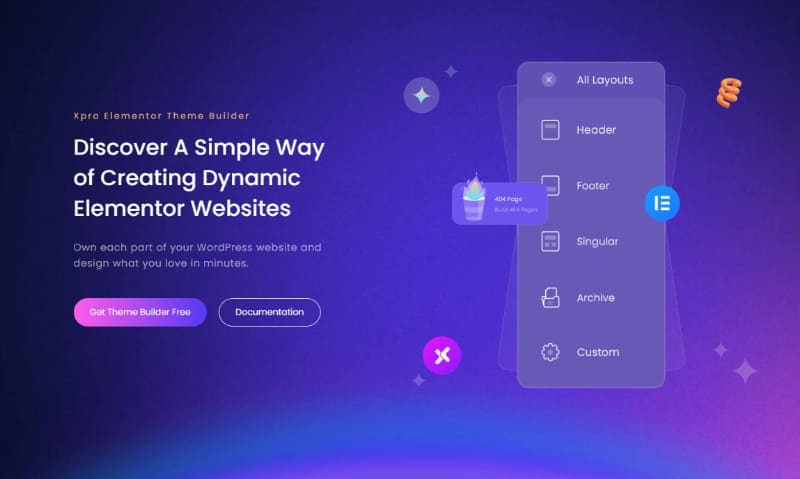 Xpro Elementor Theme Builder.