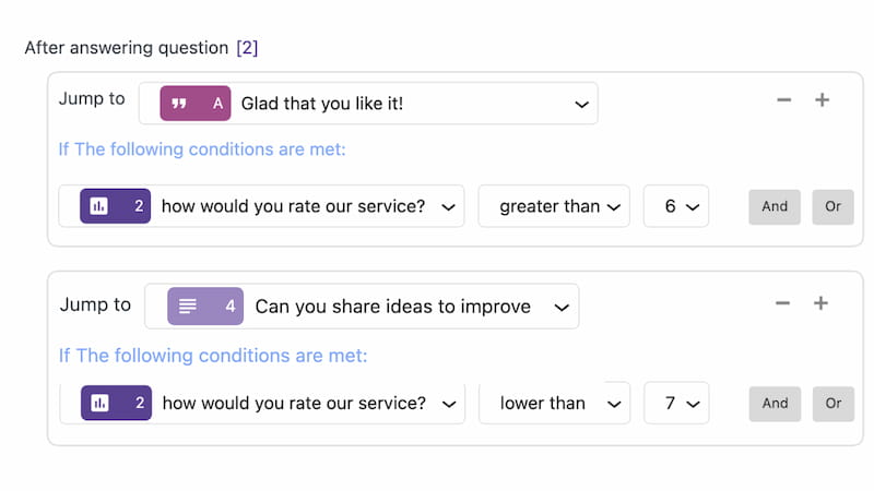 Build advanced forms with jump logic Quill Forms.