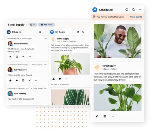 Hootsuite feed dashboard.