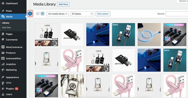 Using CatFolders collapsible folder tree sidebar.