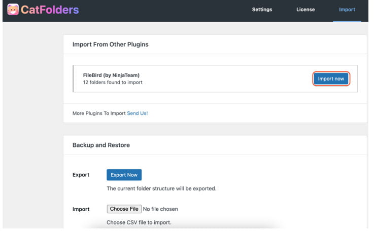 Migrating your existing folder structure from other plugins to CatFolders.