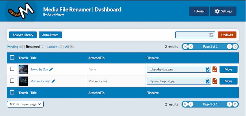 Media File Renamer plugin.