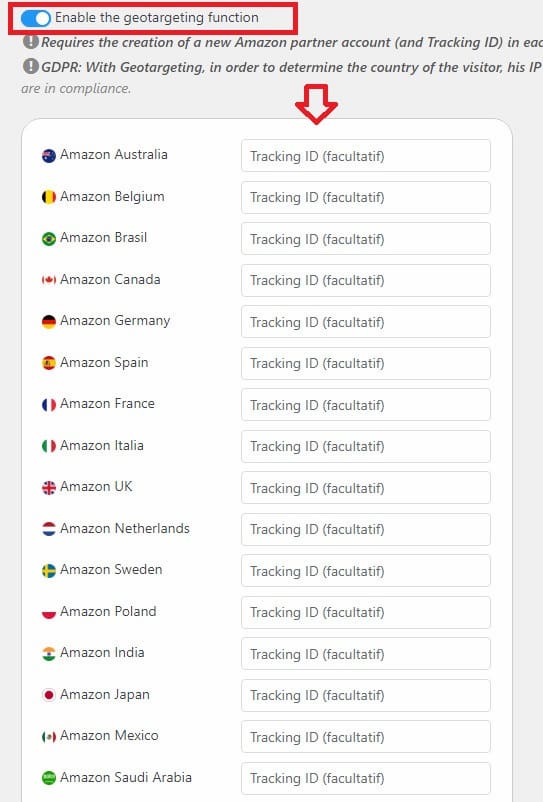 Affi AI Amazon locale geotargeting.