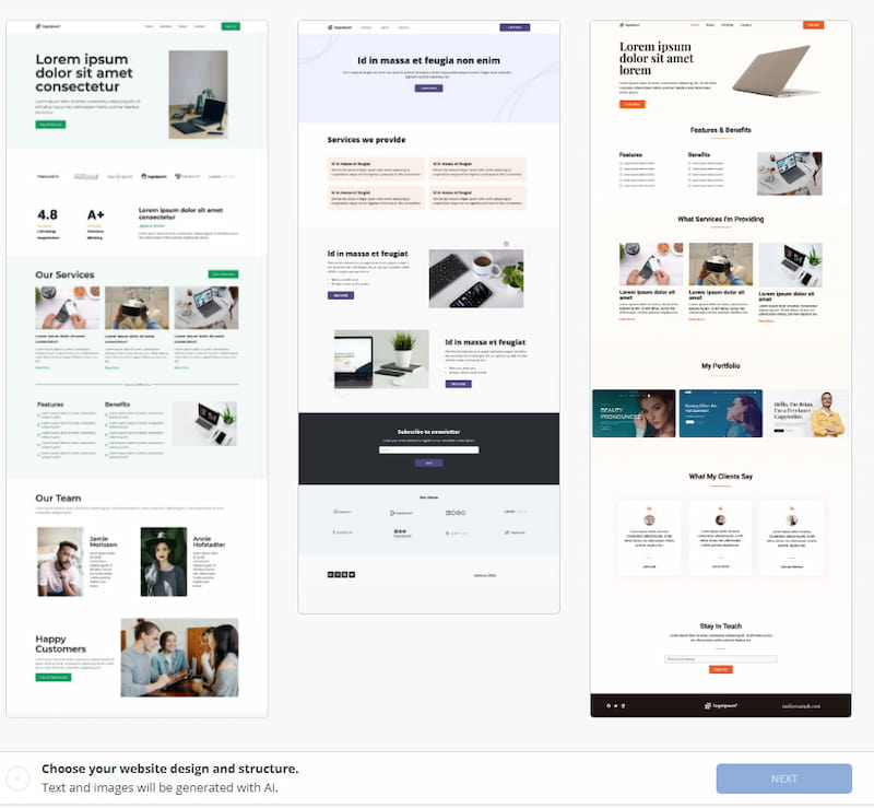10Web AI Builder templates.