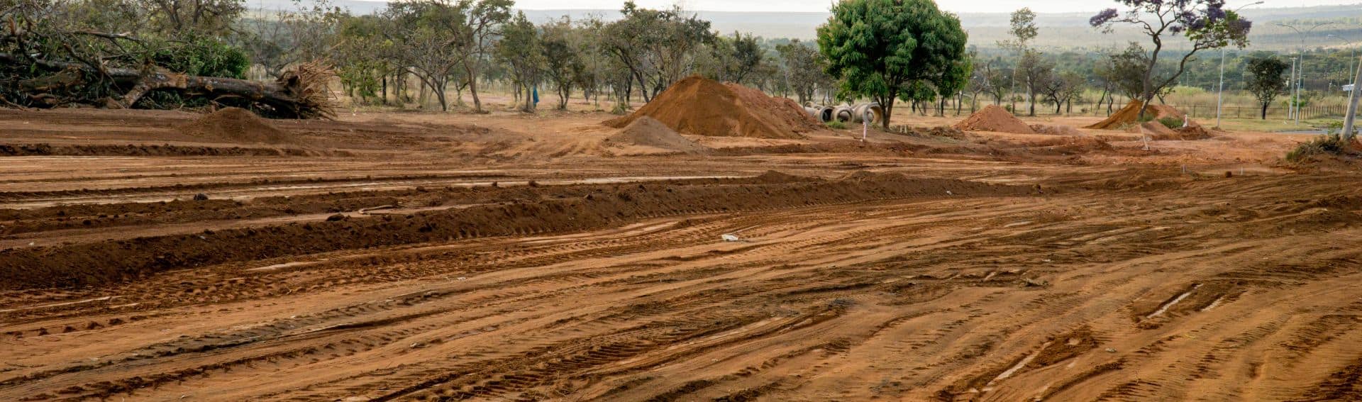 fresh grated dirt land clearing