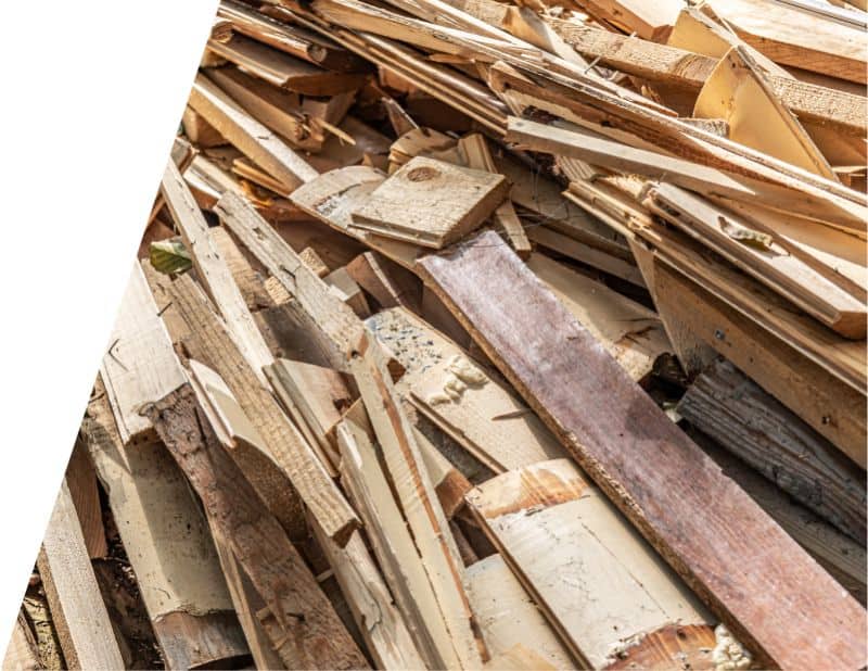 pile of wood debris
