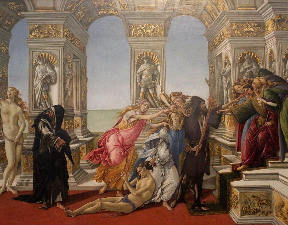 Sandro Botticelli - La calunnia, 1497 ca - cm 62x91 - Firenze Uffizi