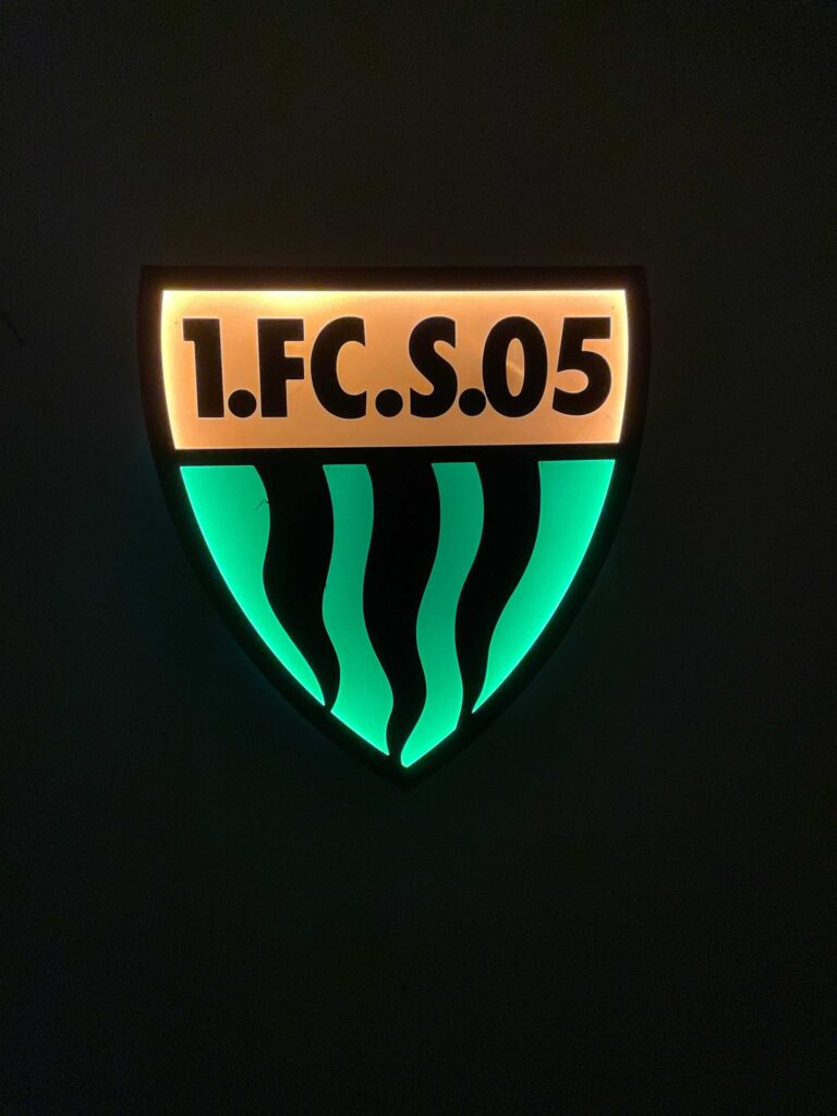 1 FC Schweinfurt 05 LED-Leuchtschild Wanddeko