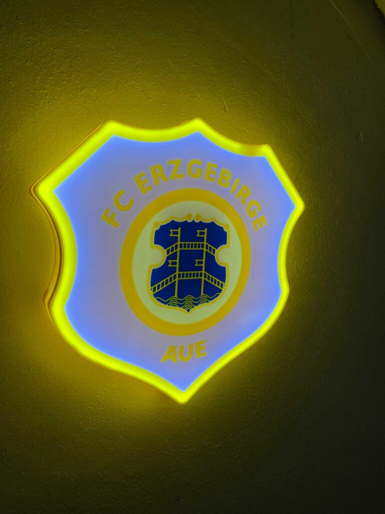 FC Erzgebirge Aue LED-Leuchtschild Fandeko Geschenk