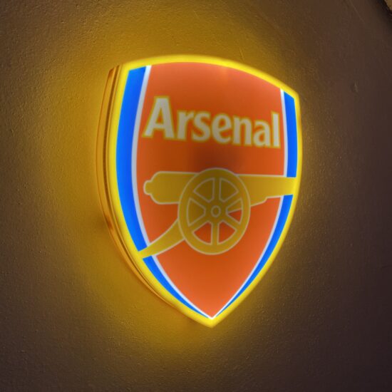 Arsenal FC LED-Lampe mit Logo – Fanartikel & Wanddeko Geschenk