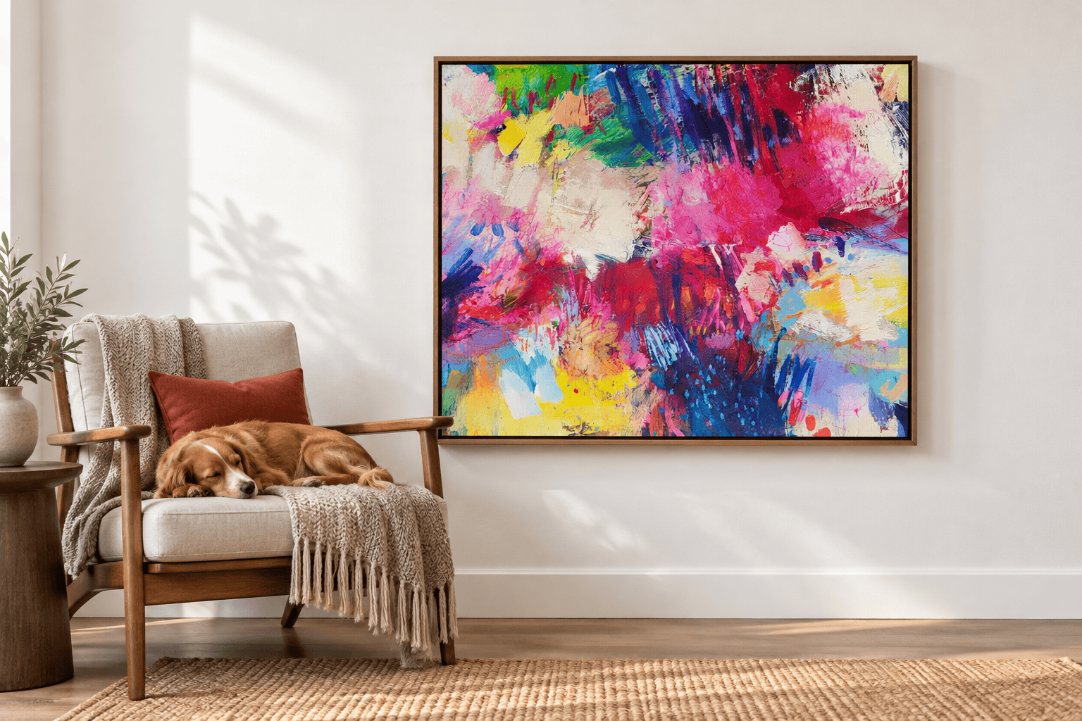 Life Lived, 90 × 76 cm, contemporary abstract painting in oil and cold wax by Leonie E. Brown