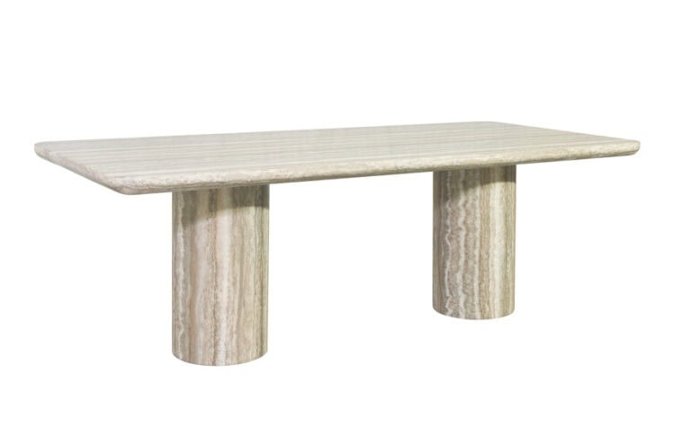 Valgomojo stalas Nebula grey 225 faux travertine