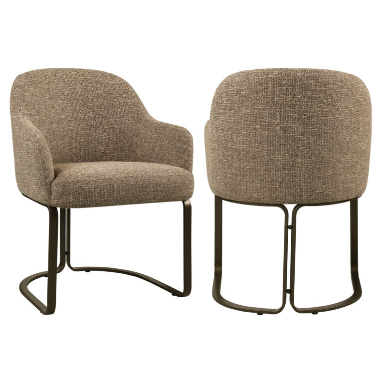 Valgomojo kėdė Hadley Brown Tweed Fire Retardant su porankiais Richmond Interiors