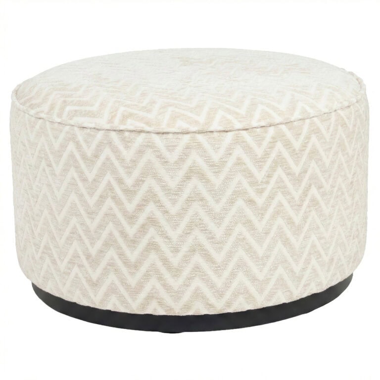 Pufas Lexie beige chevron 70Ø