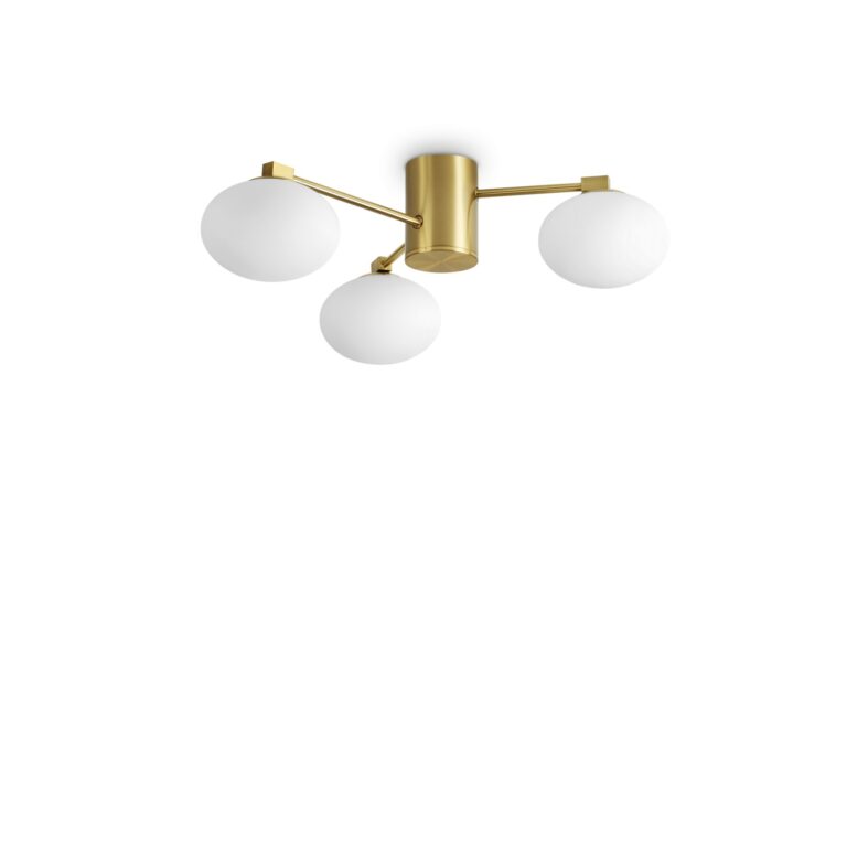 Lubinis šviestuvas HERMES PL3 D60 OTTONE, 317007, Lima Design, Lubiniai šviestuvai, Ideal Lux, lubinis šviestuvas hermes