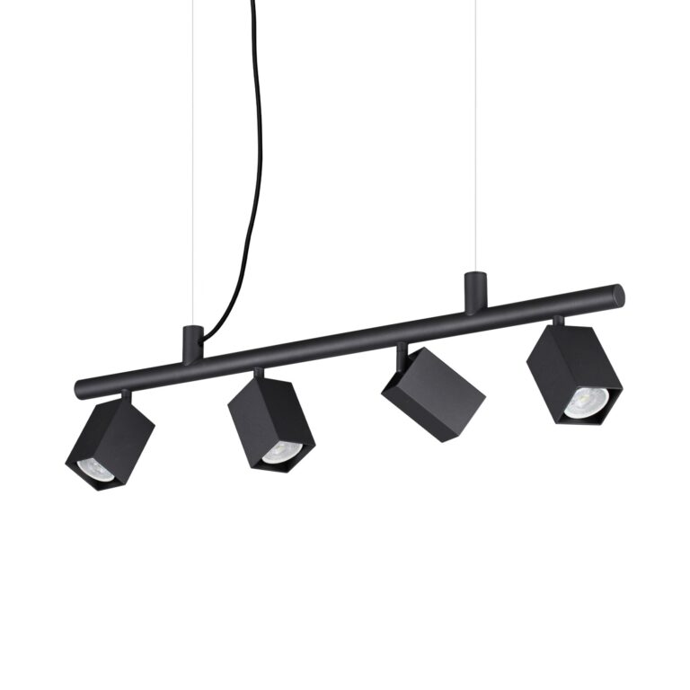 Pakabinamas šviestuvas DYNAMITE SP4 SQUARE NERO, 371382, Lima Design, Pakabinami šviestuvai, Ideal Lux, pakabinamas šviestuvas dynamite