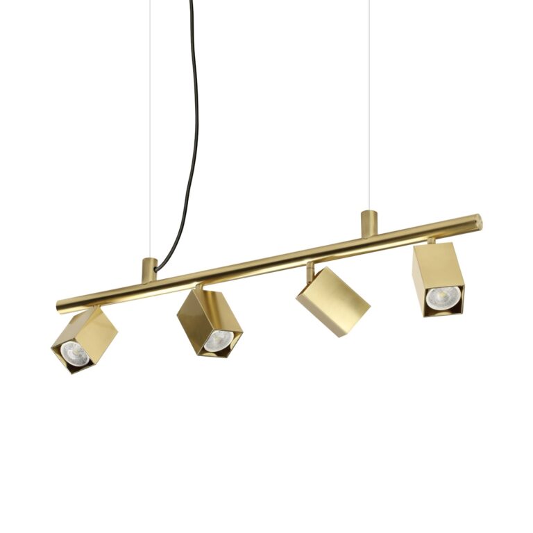 Pakabinamas šviestuvas DYNAMITE SP4 SQUARE OTTONE, 371399, Lima Design, Pakabinami šviestuvai, Ideal Lux, pakabinamas šviestuvas dynamite