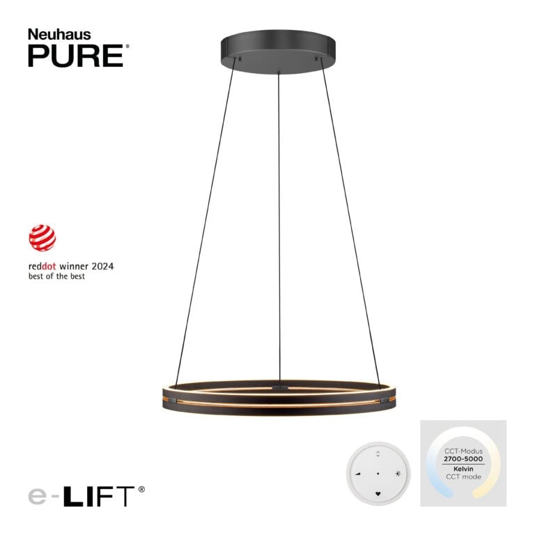 Pakabinamas šviestuvas PURE E-LOOP 2551-18, Lima Design, Pakabinami šviestuvai, Paul Neuhaus, pakabinamas šviestuvas pure e-loop