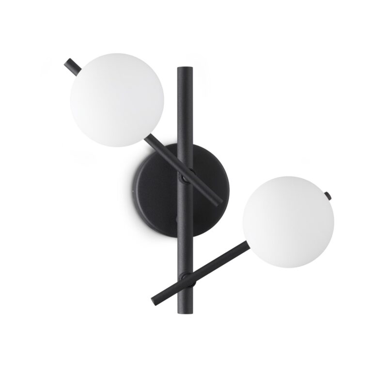 Sieninis šviestuvas ATLAS AP2 NERO, 365077, Lima Design, Sieniniai šviestuvai, Ideal Lux, sieninis šviestuvas atlas