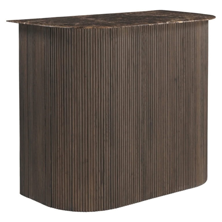 Baro spintelė CASTELLO Smoked Charcoal su Emperador marmuru, 60 × 130 × 107 cm