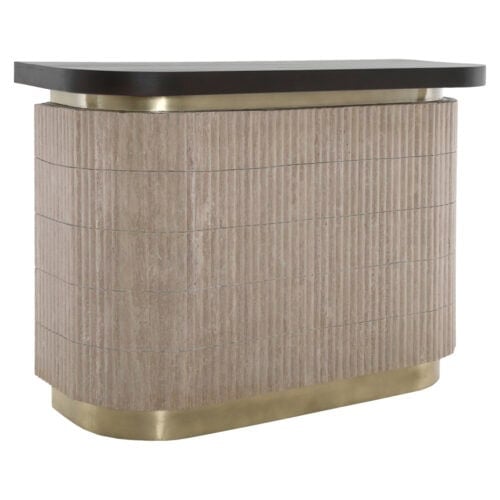 Baro spintelė MARTINI Beige su travertino korpusu, 60,5 × 140 × 106 cm