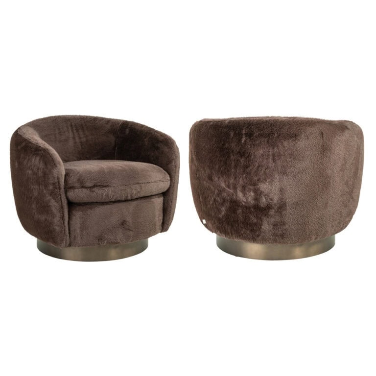 Pasukamas fotelis Colmar chocolat fluffy, 79 × 86 × 67 cm