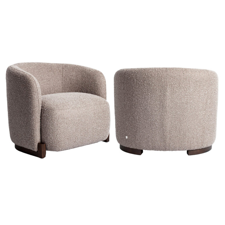 Fotelis Hannah mocca chunky fire retardant su stambaus pynimo audiniu, 81,5 × 91 × 72 cm