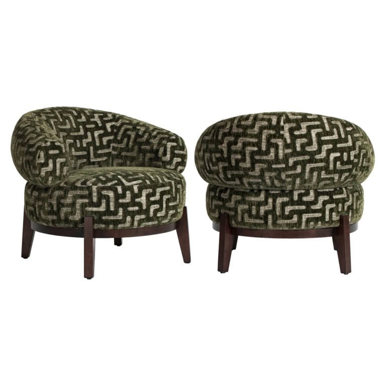 Fotelis Montana moss labyrinth su žaliu labirinto raštu, 84 × 87 × 74 cm