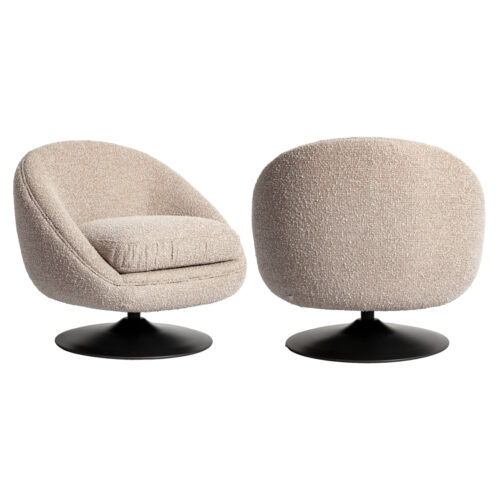 Pasukamas fotelis Nodo natural chunky su stambaus pynimo audiniu, 76 × 79 × 83 cm