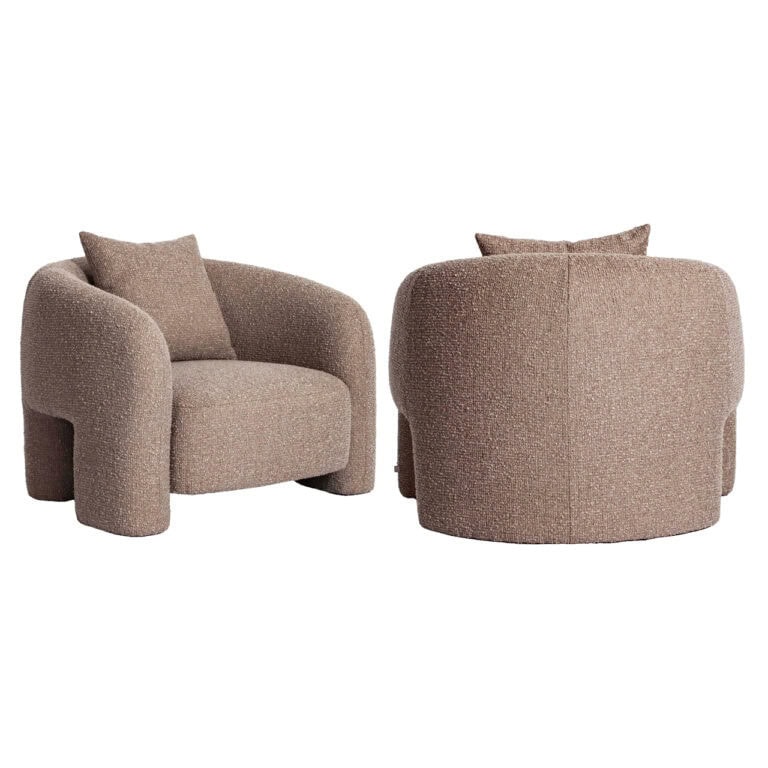 Fotelis Tuscany mocca chunky su stambaus pynimo audiniu, 91 × 100 × 74 cm