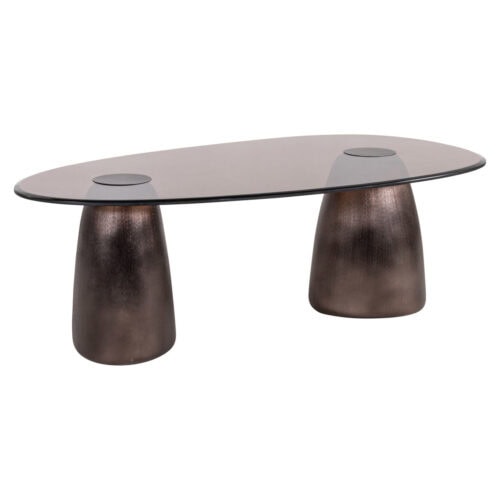 Kavos staliukas HAYDEN Bronze ovalus – Richmond Interiors ovalus stiklinis staliukas