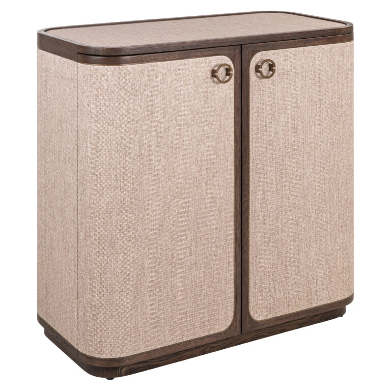 Komoda WILLOX Beige su lino audinio durelėmis, 45 × 90 × 86 cm