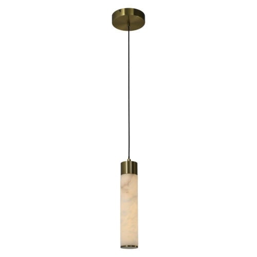 Baltas pakabinamas šviestuvas Auralith, 12 cm skersmens, 120 cm bendro aukščio