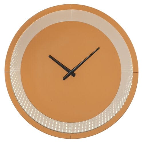 Sieninis šviestuvas ir laikrodis Julia, rudos spalvos, 60 cm skersmens