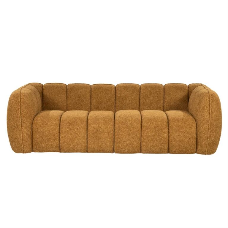 Sofa Cubetto, garstyčių geltonos spalvos, 220 × 102 × 69 cm