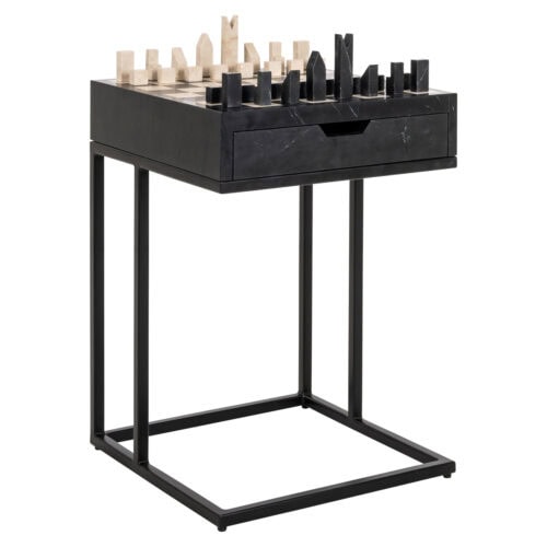 Šoninis staliukas DAVOS Black – Richmond Interiors juodo marmuro staliukas
