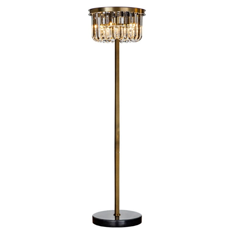 Bronzinis toršeras Dagmar su stiklo burbulais, 40 cm skersmens, 150 cm aukščio