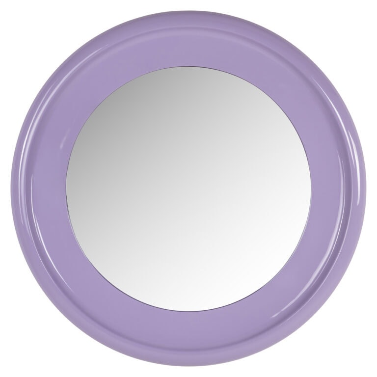 Apvalus violetinis veidrodis Blissey su tekstilės rėmu, 90 cm skersmens