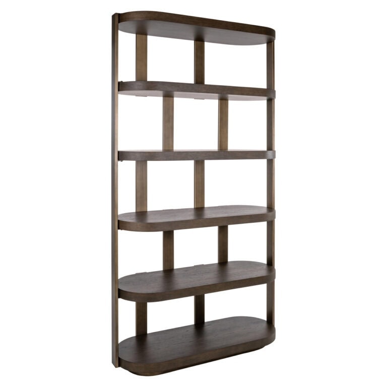 Vitrina ELLINGTON Brown su ąžuolo fanera, 45 × 120 × 220 cm