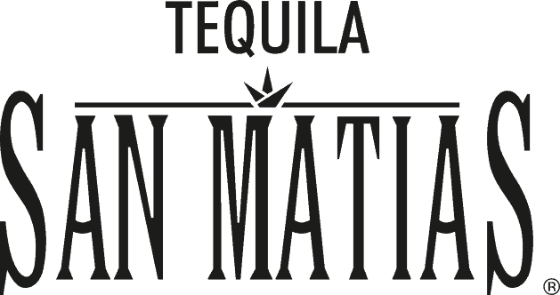 San Matias Tequila logo with bold black text and agave plant icon.