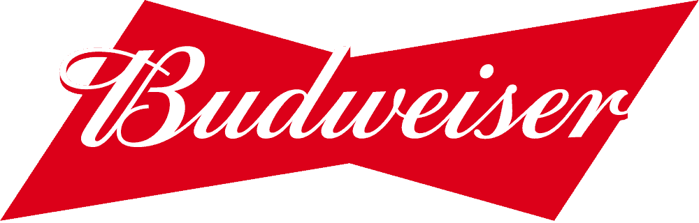 Budweiser logo displayed on a building exterior for branding.