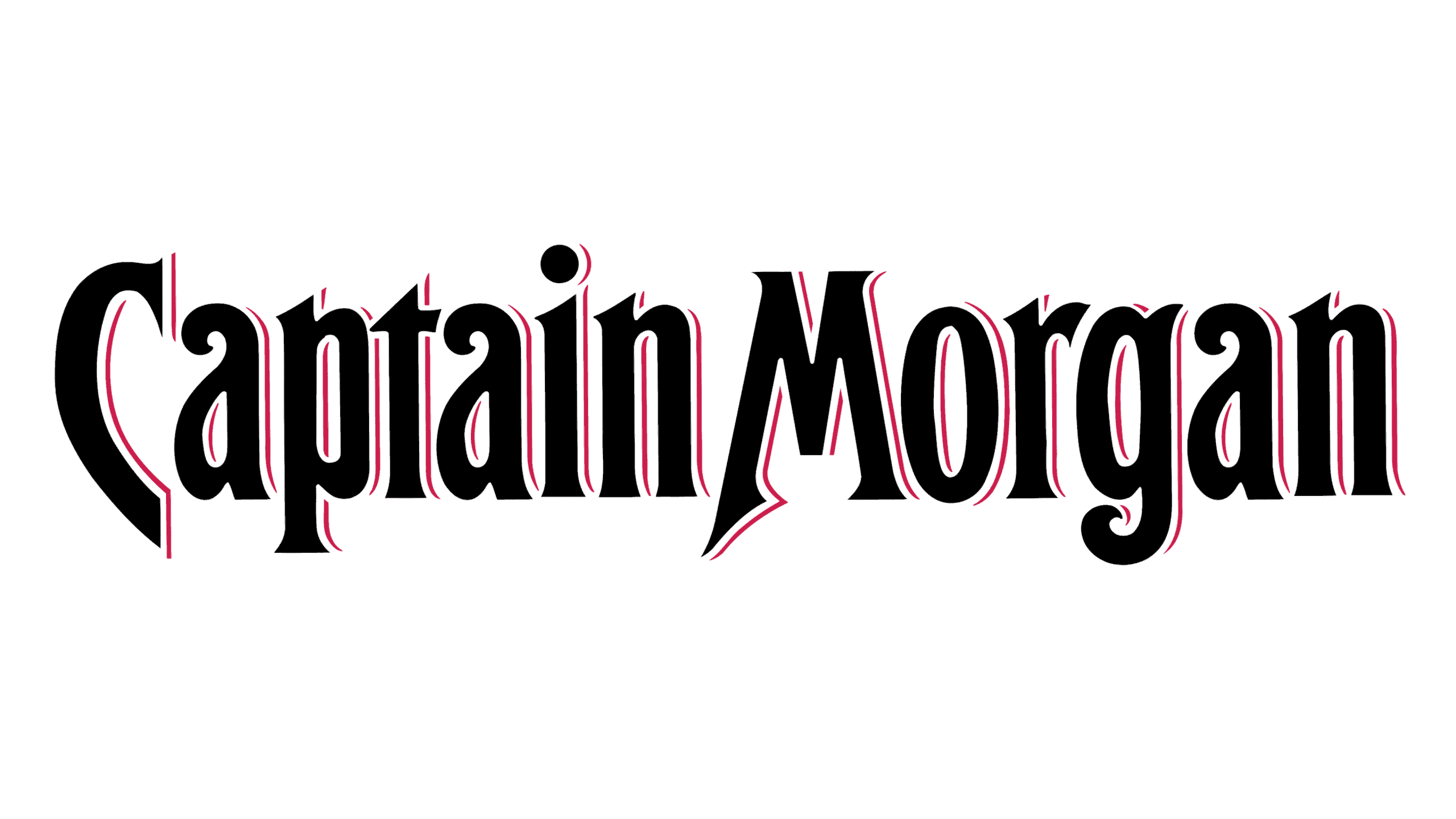 Captain Morgan logo with bold text and pirate theme for branding.