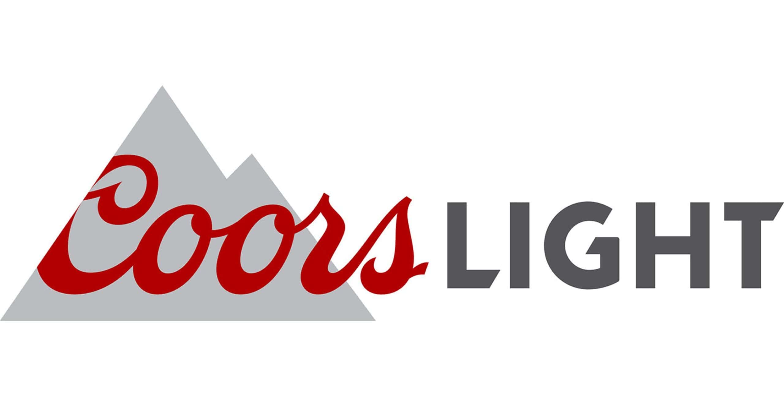 Coors Light logo featuring mountain graphic and bold text.