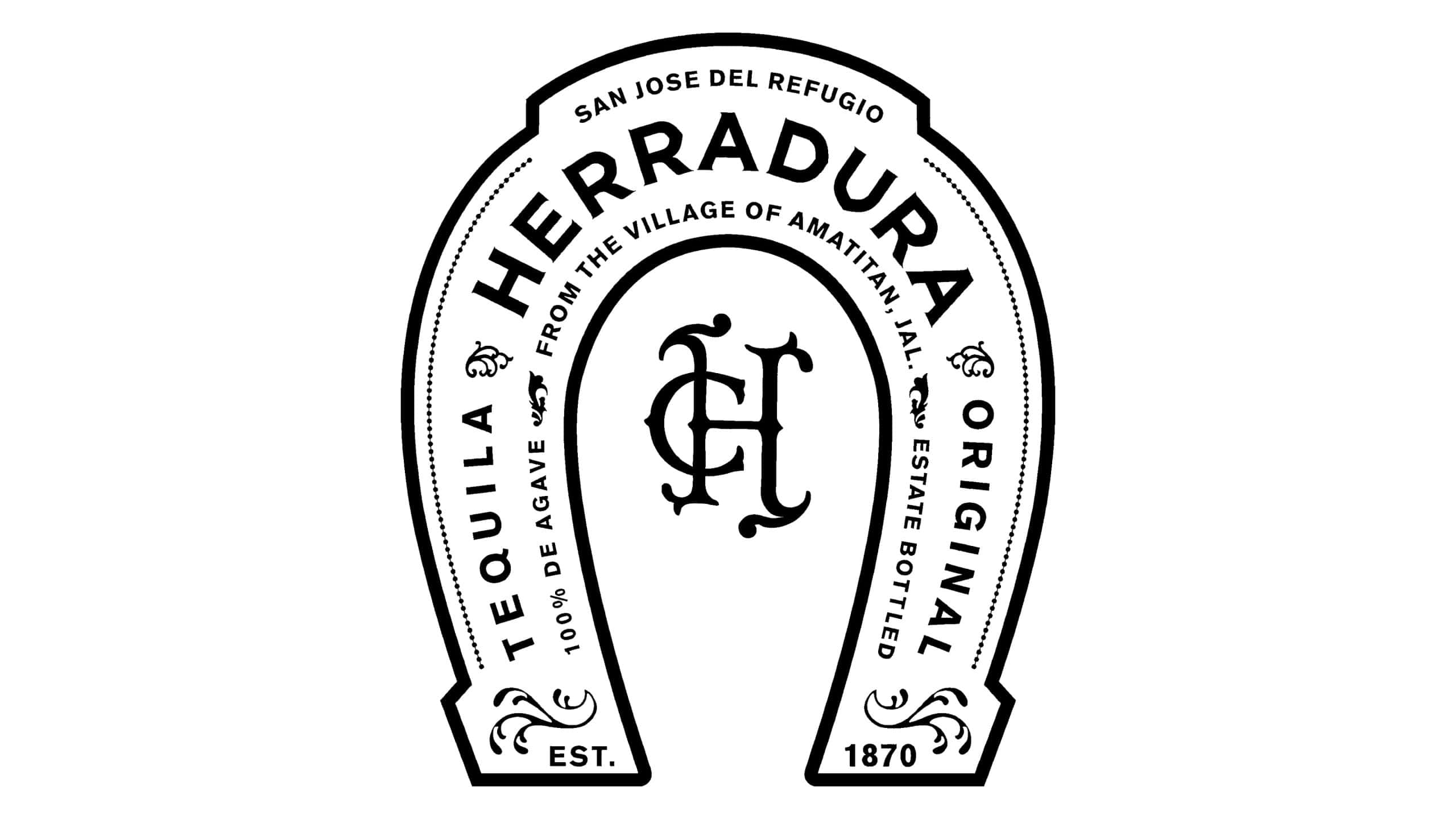 Herradura tequila logo with traditional design and emblem.