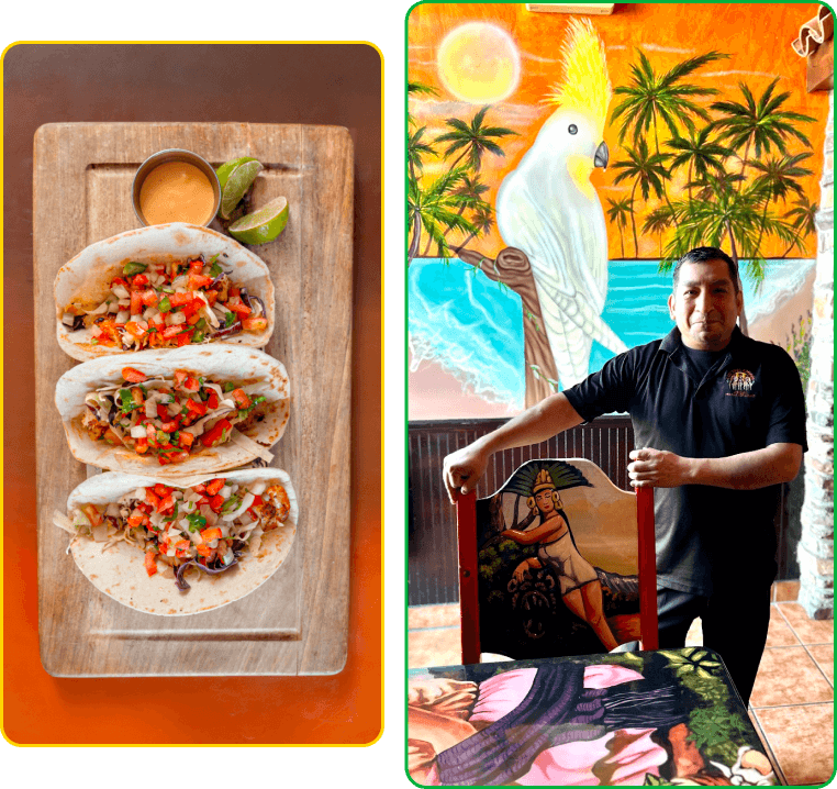 Delicious tacos topped with fresh salsa, served with lime wedges on a wooden platter. Perfect for a.
