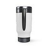Stainless Steel Travel Mug with Handle, 14oz - Conservation - Brown - Image 3