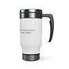 Stainless Steel Travel Mug with Handle, 14oz - Conservation - Brown - Image 5