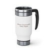 Stainless Steel Travel Mug with Handle, 14oz - Conservation - Brown - Image 6