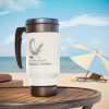 Stainless Steel Travel Mug with Handle, 14oz - Conservation - Brown - Image 7
